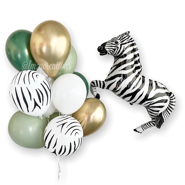 ZEBRA Party Safari Party | Zebra Animal Balloons | Animal Party | Animal Print Balloon | Jungle Party | Two Wild One Zebra Safari Party