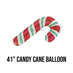 Candy Cane Balloon Red Candy Cane Peppermint Balloon Christmas Balloon Large Candy Cane Balloon Christmas Decor Candy Balloons image 1