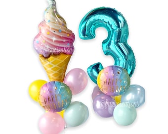 Ice Cream Balloons | ICE CREAM Birthday Party | Two Sweet Ice Cream Party | First Birthday Party | Ice Cream Theme Birthday Balloons Decor