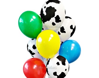 Farm Party | Farm Birthday Party Decor | Cow Balloons | Farm Baby Shower | Farm Animal Balloons | Barnyard Birthday | COW PRINT Balloons