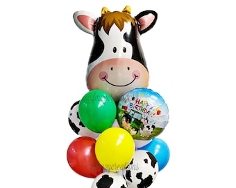 農場の誕生日パーティー | 牛のバルーンパーティー | 農場のベビーシャワー | 農場の動物のバルーン | 納屋の誕生日 | 牛のプリント | 農場のパーティーの装飾