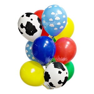 TOY STORY Party | Toy Birthday Party Decor | Cow Print Balloons | Farm Birthday Party | Farm House Party Decor | Baby Shower | Cloud Balloon