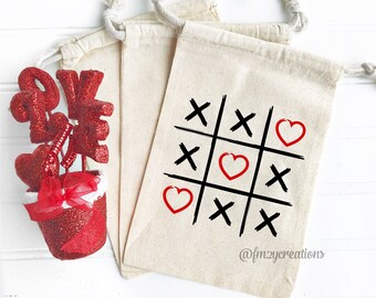 VALENTINES DAY Bag | Valentines Day Gift Bag | Valentine's Day | Canvas Bag | Classroom Valentines | Kids Valentines Day Gift VD15