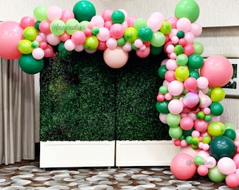 Pink and Green Balloon Garland DIY | Pink Green Party Balloon Garland Arch Kit | Tropical Birthday Party Sorority Baby Shower Bridal Shower