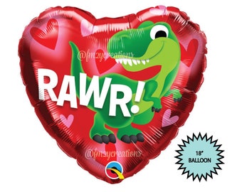 Valentine DINOSAUR Balloons | Dinosaur Balloon | Heart Balloon | Dino Valentines Balloon | Dinosaur Birthday Decor | Valentines Bouquet