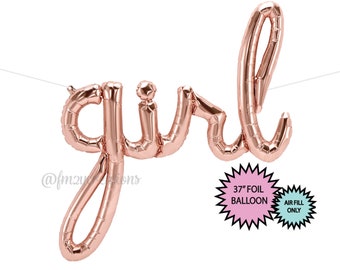 Baby Girl Rose Gold Balloons / Pink Baby Balloon / Baby Shower Balloon / Baby Girl Balloon / Girl Baby Shower Decor Gender Reveal Shower