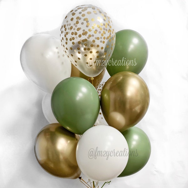 Sage Green Balloons for Baby Shower Decor, Green Bridal Shower Wedding Balloon Decorations