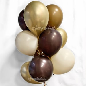 Brown and Gold Balloons | Woodland Baby Shower | Birthday Party Balloon | Boho Bridal Shower | Neutral Baby Shower | Gender Neutral