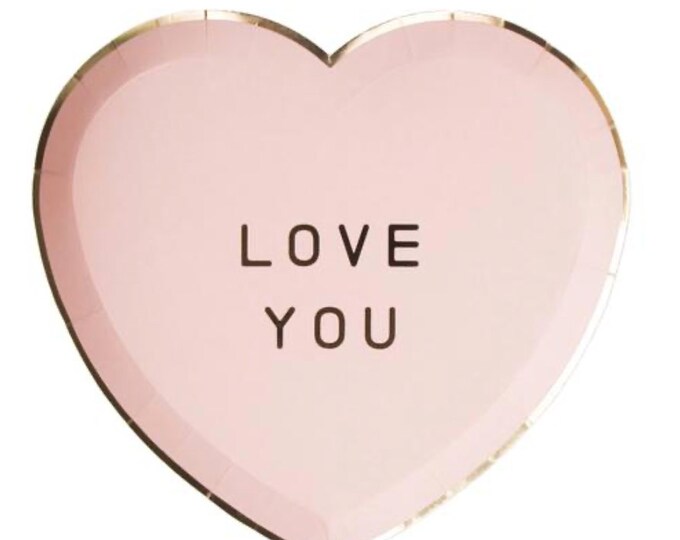 Valentines Day Plates Conversation Heart Plates Heart Etsy