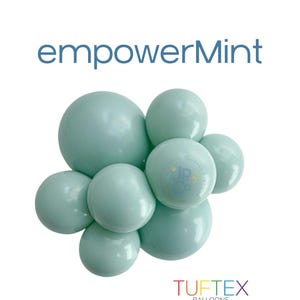 Tuftex EMPOWERMINTバルーン、ミントグリーンバルーン（ラテックス）、Tuftexマットパステルミントグリーンブライダルシャワーデコレーション、ミントベビーシャワー、ボヘミアンシャワー