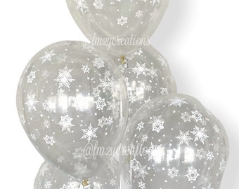 SNOWFLAKE Balloons Latex | Winter ONEderland | Snow Birthday Balloons | Winter Balloons Snow Balloon | Snowflake Decor | White Snowflake