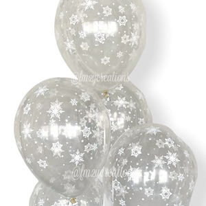 Set di 6 o 12 palloncini di Natale stampa fiocco di neve, stampa fiocco di  neve bianco palloncini trasparenti o blu, palloncini di neve di Natale,  festa di Natale -  Italia