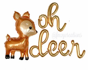 Oh Deer Baby Shower | Deer Balloon | Woodland Animal Party Balloons | Woodland Baby Shower | A Little Deer Shower | Buck or Doe Shower |