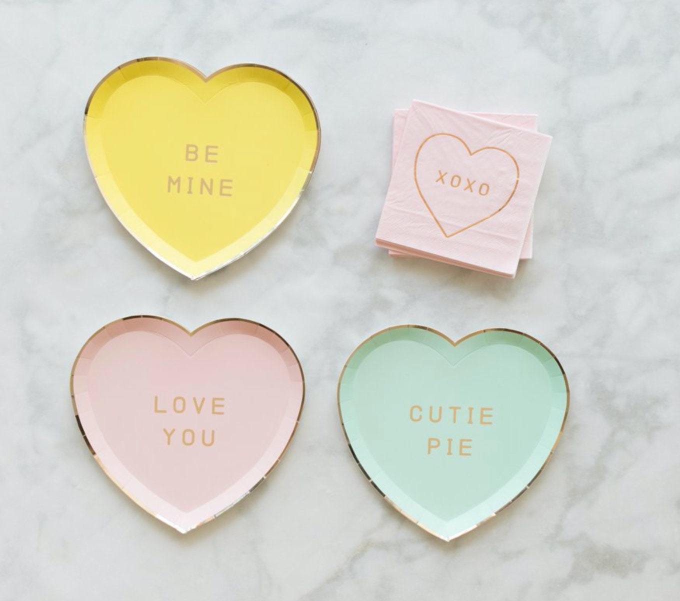 Valentines Day Plates Conversation Heart Plates Heart Etsy