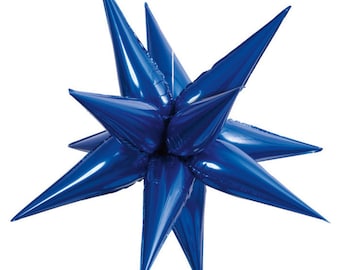 BLUE Starburst Balloon | Royal Blue Star Balloon | Starburst Balloon | Star Balloon | 3D Star Balloons | Blue Wedding Balloon Garland Decor