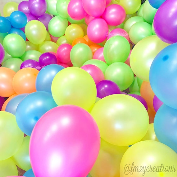 NEON Birthday Party | Neon Party Decor Birthday | Neon Balloons | Disco Party | 70s 80s 90s Birthday Party Balloons | Teen Girls Birthday Il_570xn