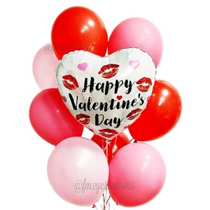 Valentine Day Lips Balloons | Kiss Balloon | Heart Balloon | Red Balloon | Galentines Day Decor | Valentines Balloon Bouquet | VAL21