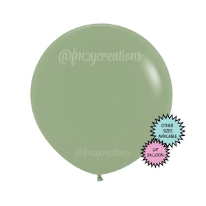 JUMBO Eucalyptus Balloons | 24&quot; SAGE Green Balloons | LARGE Sage Balloon | Boho Sage Bridal Shower | Green Baby Shower | Sage Wedding Decor