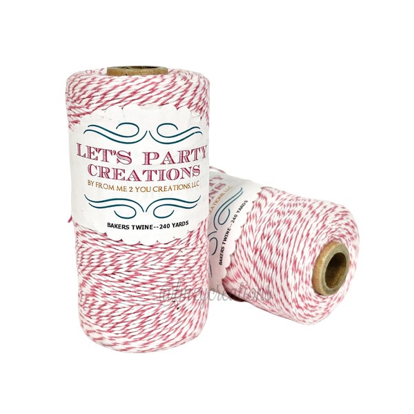 Ficelle Pink Bakers | RASPBERRY PINK Divine Twine | PINK et White Bakers Twine (240 yards) | Ficelle rose | Ficelle en coton rose | Fil rose