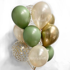 Green and PEACH Balloons | Eucalyptus Balloons | Sage Green and Blush Baby Shower | Green Gold | SAGE Balloons | Blush Bridal Shower Wedding