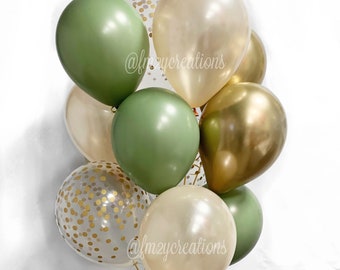 Green and PEACH Balloons | Eucalyptus Balloons | Sage Green and Blush Baby Shower | Green Gold | SAGE Balloons | Blush Bridal Shower Wedding