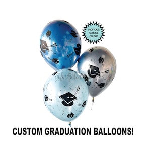 GRADUATION BALLOONS | Graduation Party Decor | College Graduation Balloons | Grad Cap Balloon Bouquet | Grad Party Decor | High School Grad