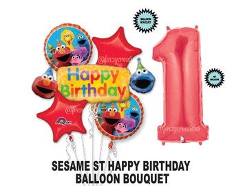 Sesame Street Birthday Party | Sesame Street Balloons | Big Bird Birthday Balloons Elmo PARTY Decor | 1st Birthday Party | Elmo Birthday