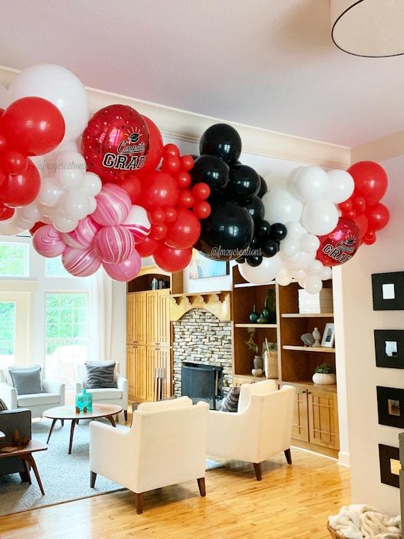 Red GRADUATION Party | Graduation Balloon Garland DIY | Red and White Graduation Party Decor | Graduation Party Decorations Balloon Arch Kit Il_570xn