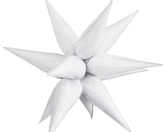 WITTE Starburst-ballon | WITTE sterballon | Starburst-ballon | Sterballon | 3D-sterballon wit