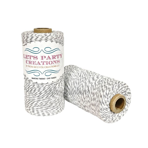 GRAY Bakers Twine | OYSTER Gray Divine Twine | Gray and White Bakers Twine (240 yards) | Gray Twine | Gray Cotton Twine | Oyster Twine