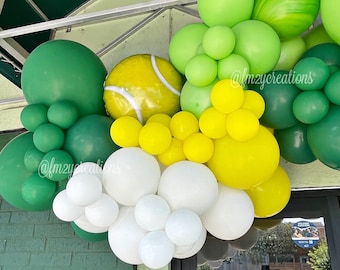 Tennis Birthday | Tennis Balloon Garland Yellow Green DIY | Tennis Baby Shower Tennis Tournament Decorations Birthday Party Balloon Arch Kit