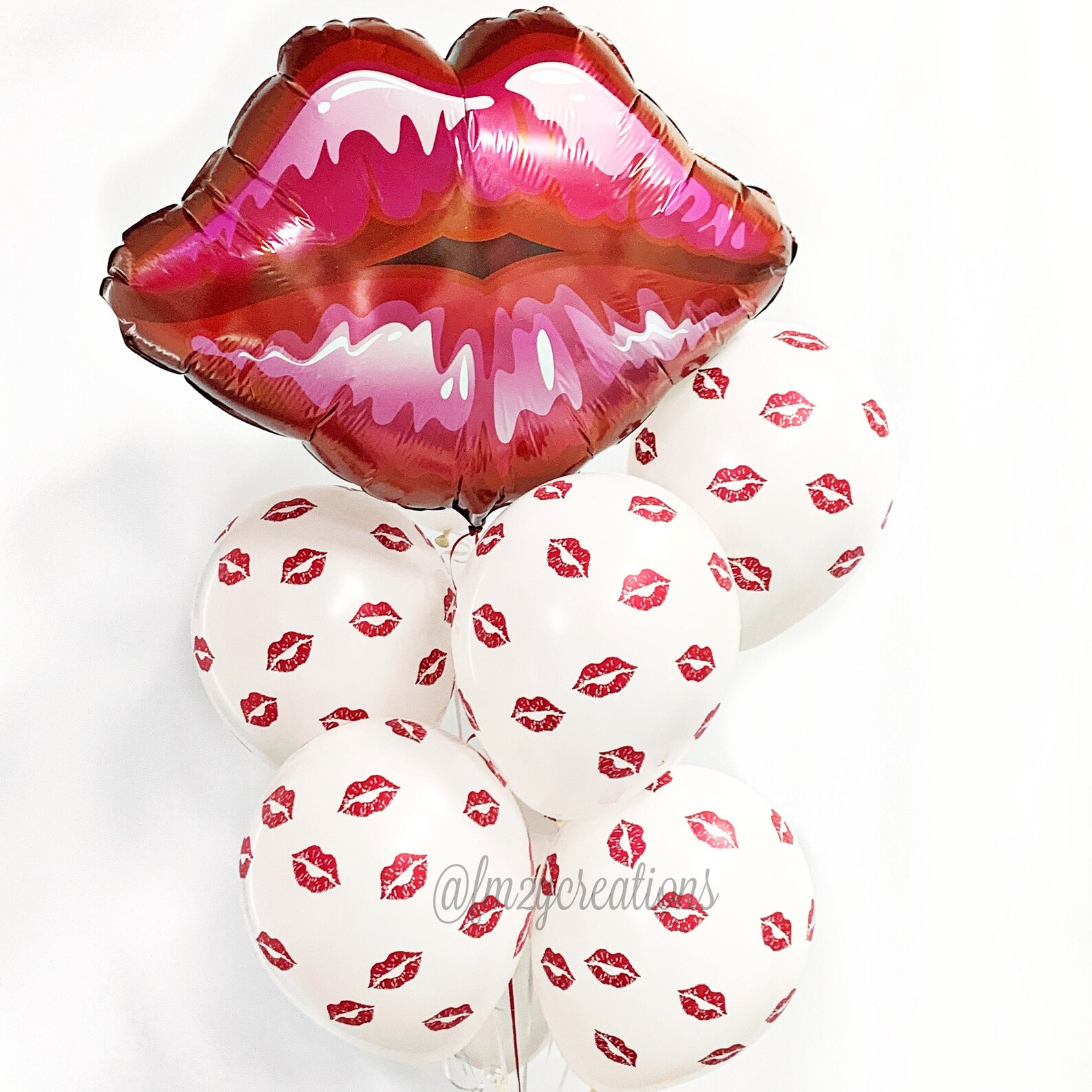 LIPS Balloon KISS Balloon Bouquet Red Lip Theme Party Etsy