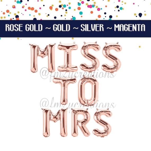Miss To Mrs Balloons Miss To Mrs Banner Letter Balloons Bride To Be Bachelorette 