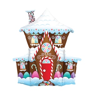 Gingerbread House Balloon 37” | Christmas Balloons | Gingerbread Balloon | Gingerbread Decor | Christmas Holiday Party Decor Balloon Bouquet