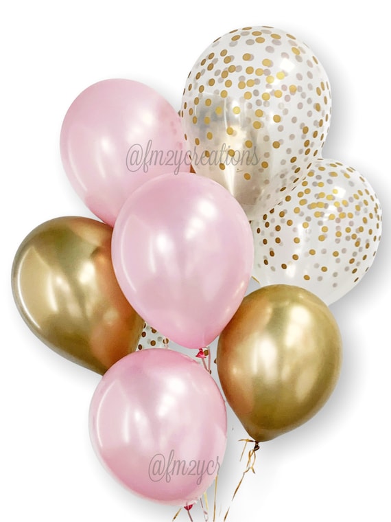Palloncini rosa e ORO / Addio al nubilato rosa Baby shower ragazza rosa e  oro / Palloncini rosa / Decorazione baby shower rosa / Decorazione rosa e  oro -  Italia