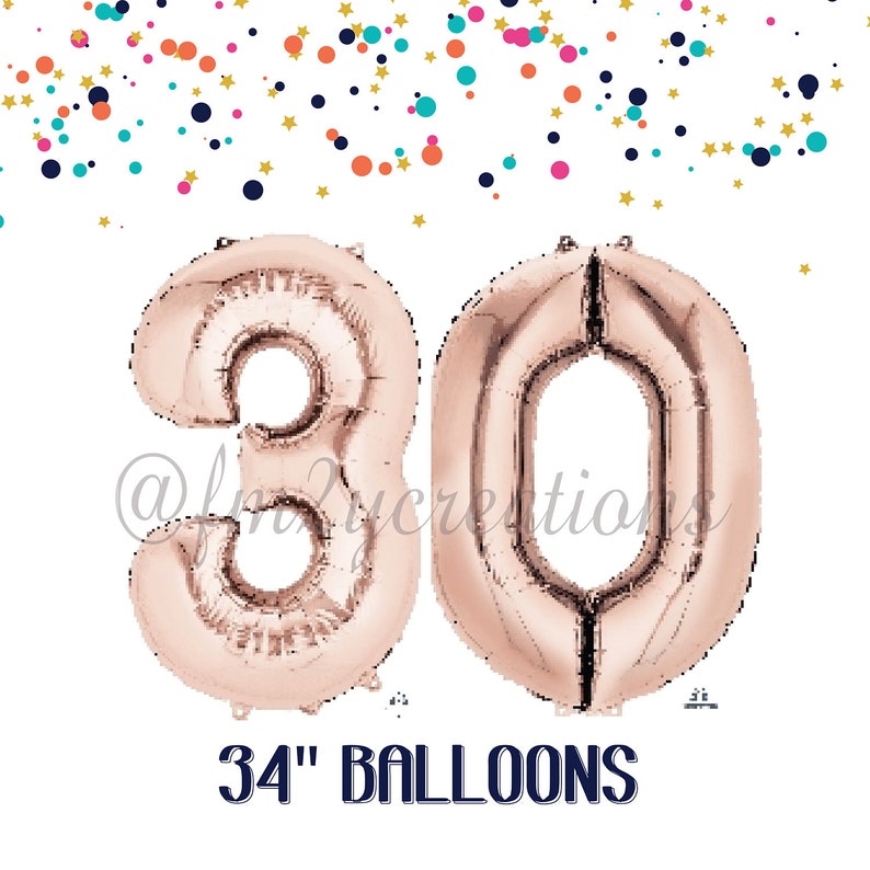 30th Birthday Balloons Thirty Birthday Black Number Balloons Birthday Decor 30th birthday for Him Dirty 30 1992 30th Party Decor image 4