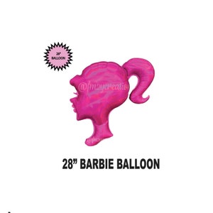 BARBIE Balloons Barbie Birthday Balloon PARTY Decor Barbie Party Balloons Barbie Balloon Bouquet Pink Barbie Bachelorette Decor 26" Barbie Head