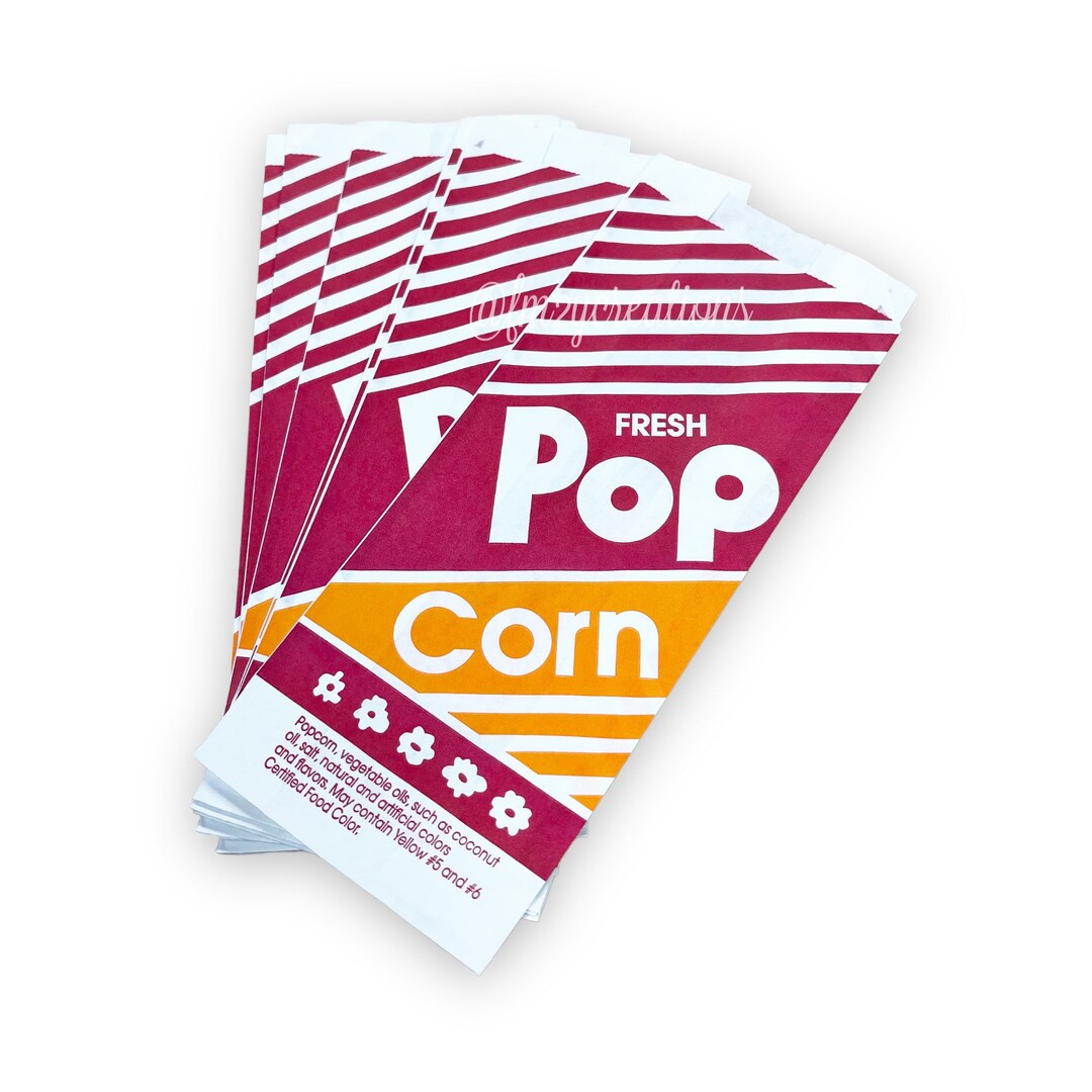 POPCORN BAGS Popcorn Bags Favor Retro Vintage Popcorn Bags Circus Party Carnival Party Baseball
