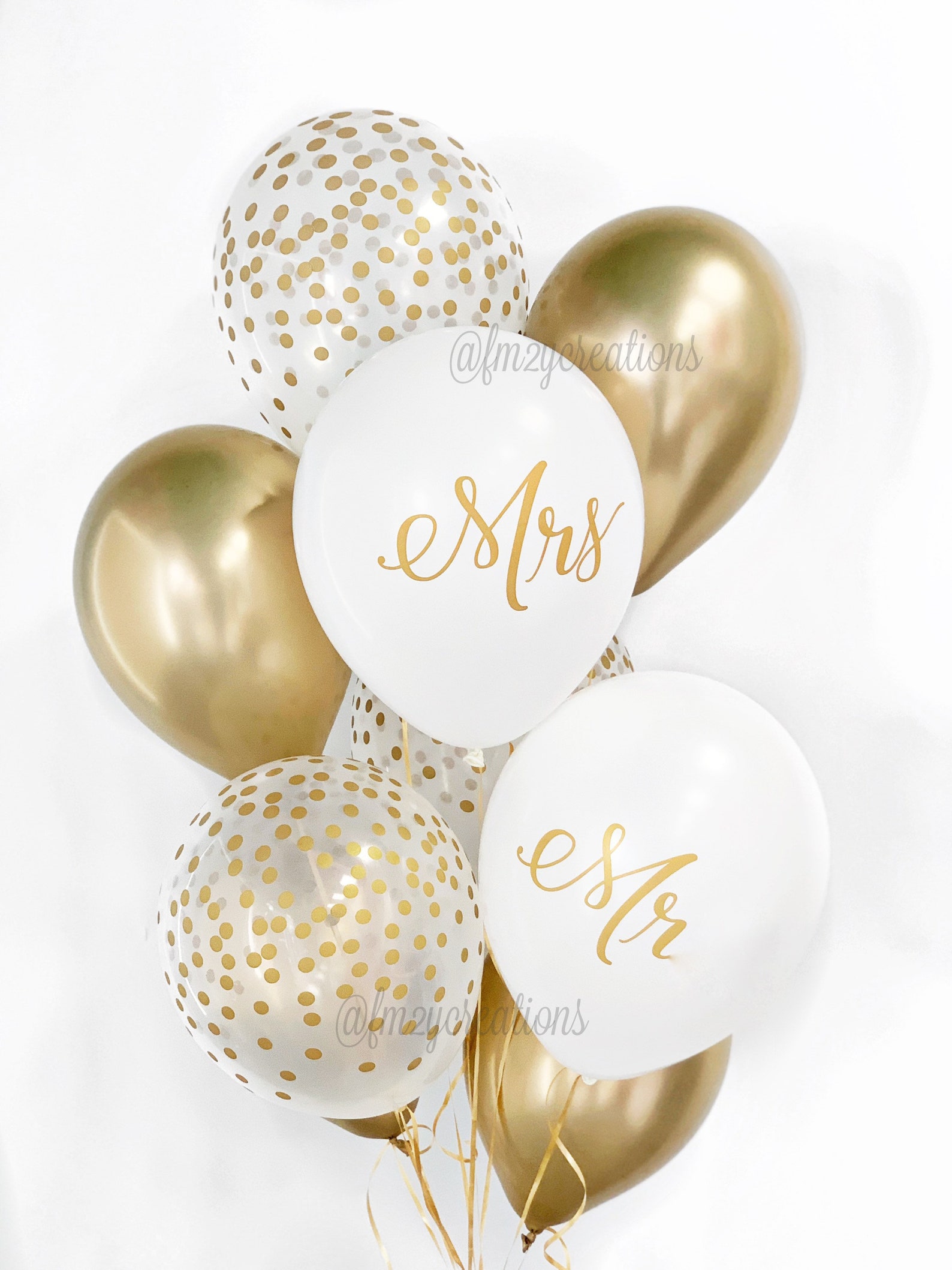 Mr and Mrs Balloons Engagement Party Balloons Gold and Etsy