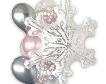 SNOWFLAKE Balloon | Winter ONEderland | Christmas Birthday Balloons | Winter Balloons Snow Wonderland | Snowflake Decor | White Snowflake