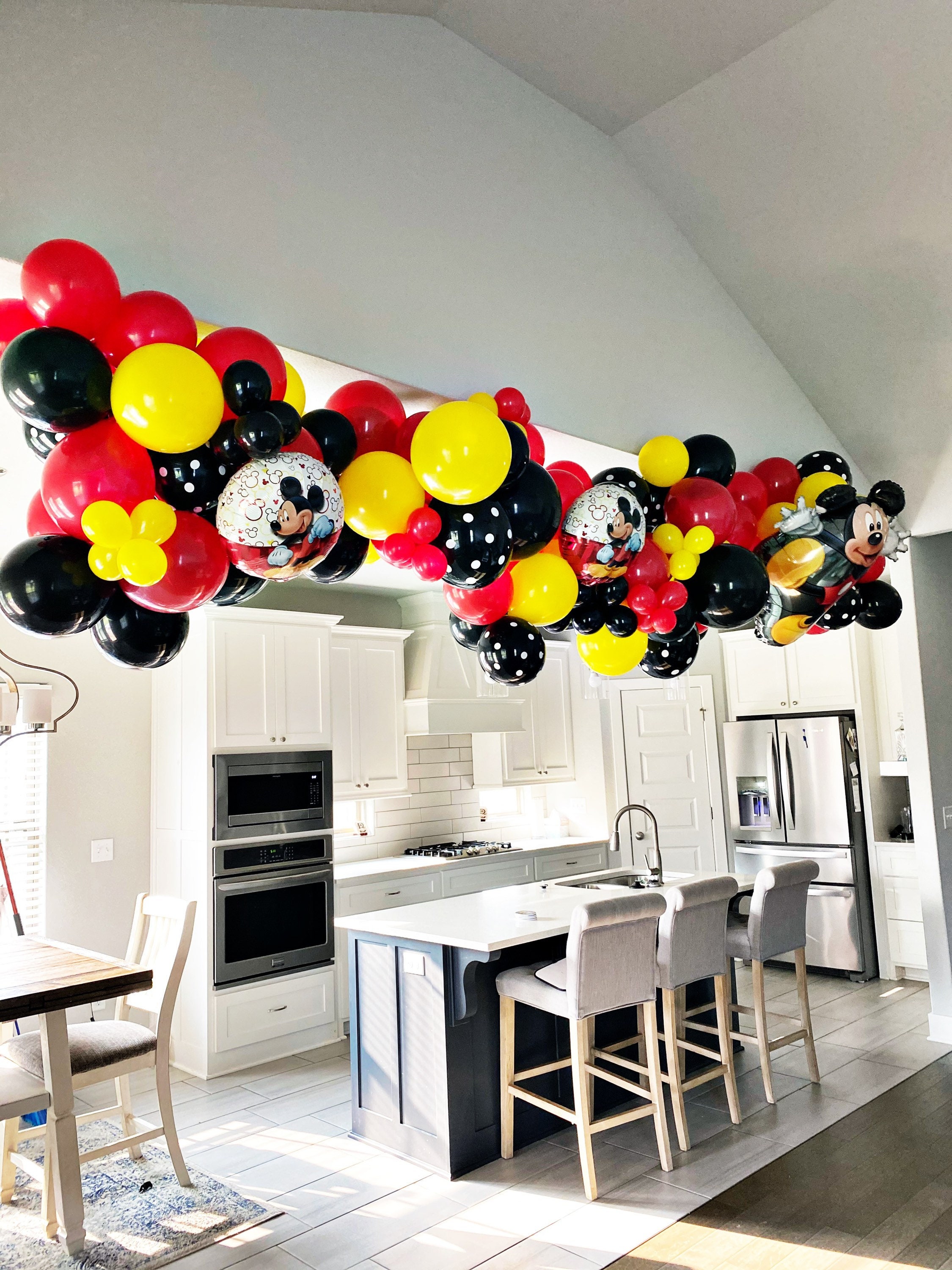Mickey Mouse Party | Mickey Balloon Garland DIY | Red Yellow Black