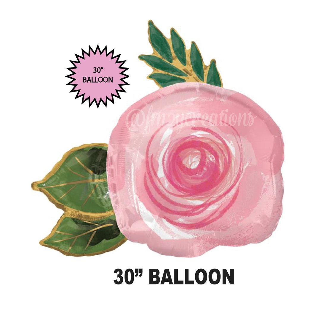 Rose Balloon Boho Rose Bud Balloons Pink Flower Balloon Dusty Bridal