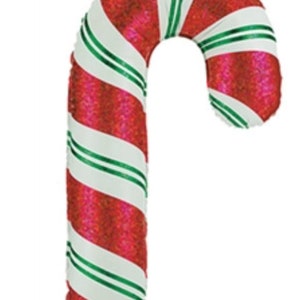 Candy Cane Balloon Red Candy Cane Peppermint Balloon Christmas Balloon Large Candy Cane Balloon Christmas Decor Candy Balloons image 2