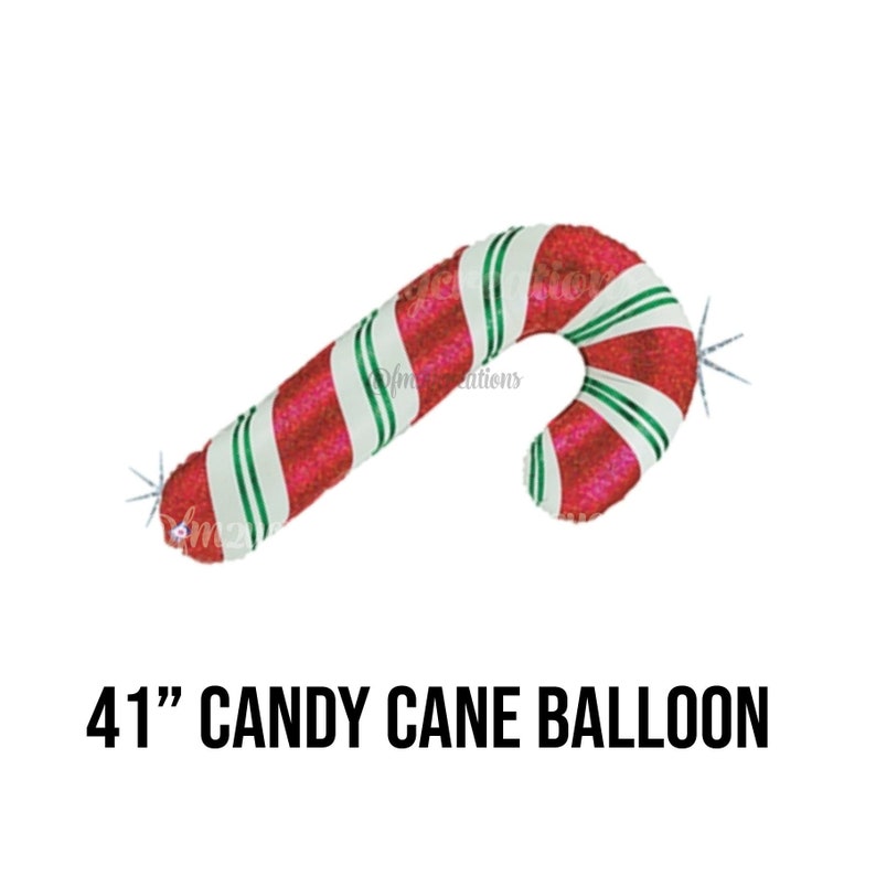 Candy Cane Balloon Red Candy Cane Peppermint Balloon Christmas Balloon Large Candy Cane Balloon Christmas Decor Candy Balloons image 1