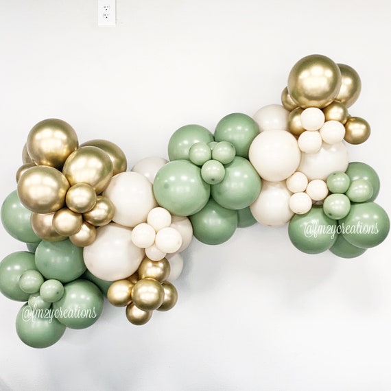 SAGE Green Balloon Garland | Eucalyptus White Gold Balloon Garland Arch | Birthday Party | DIY Kit Bridal Shower | Baby Shower | Wedding Il_570xn