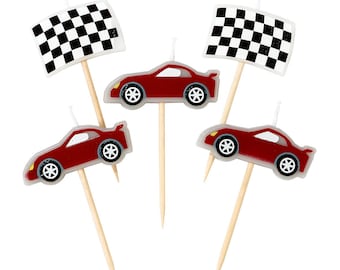 Race Car BIRTHDAY CANDLES | Race Car Party | First Birthday | Two Fast Birthday Candles | Race Car Party Decor | Car Candles | Car Party