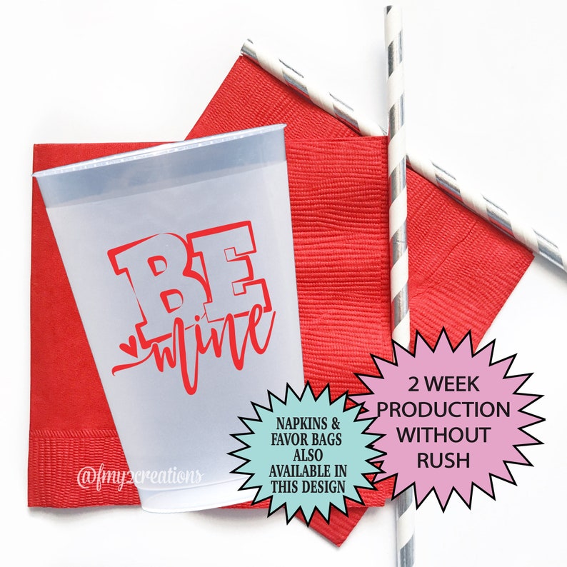 VALENTINES DAY Napkins Custom Personalized Napkins Valentines Day Party Supplies Be Mine Party Decor Beverage Napkins VD18