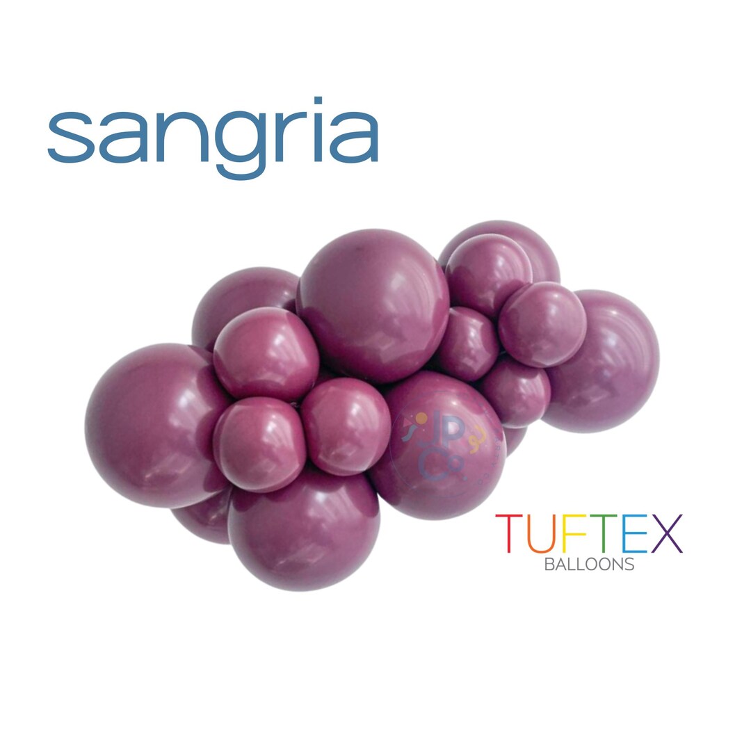 Ballons Latex Pastel Sangria Tuftex - Lot De 10 - Taille 36 (10" Environ) - Neuf