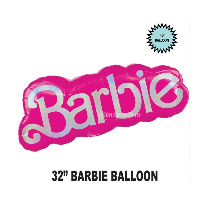 BARBIE Balloons Barbie Birthday Balloon PARTY Decor Barbie Party Balloons Barbie Balloon Bouquet Pink Barbie Bachelorette Decor 32" BARBIE BALLOON