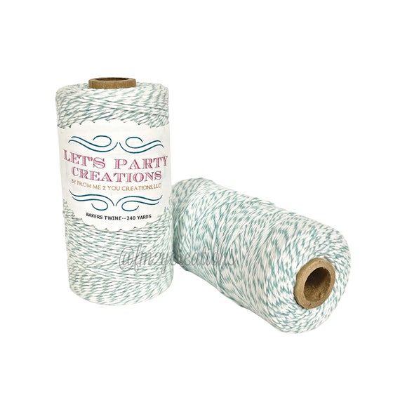 TEAL Bakers Twine TEAL Divine Twine Teal and White Bakers Twine 240 Yards  Teal Twine Teal Yarn Teal Knitting Teal Cotton String 